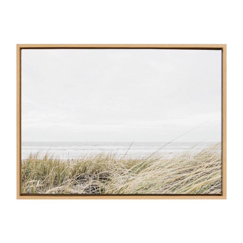 23" x 33" Sylvie East Beach Framed Canvas by Amy Peterson Natural - Kate & Laurel All Things Decor: Coastal Wall Display, Nature Scene