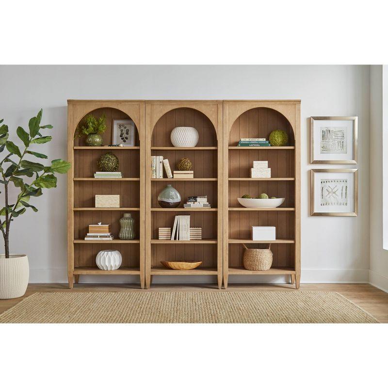 Martin Furniture 78" Modern Wood Open Bookcase Laurel Collection Light Brown: No Assembly, 3-Tier Storage