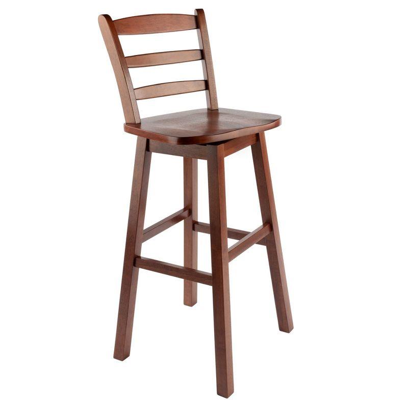 Winsome Scalera 16" Walnut Swivel Ladder Back Barstool