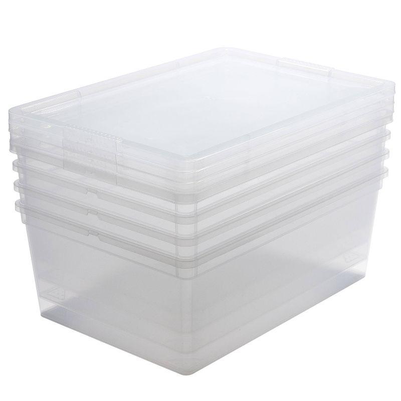 Simplify Simplify 4 Pack Stackable Storage Bins with Lids in Clear