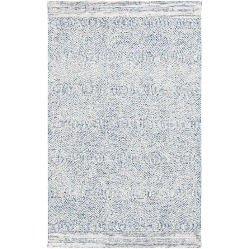 Abstract ABT340 Handmade Indoor Area Rug - Ivory/Navy - 5'x8' - Safavieh