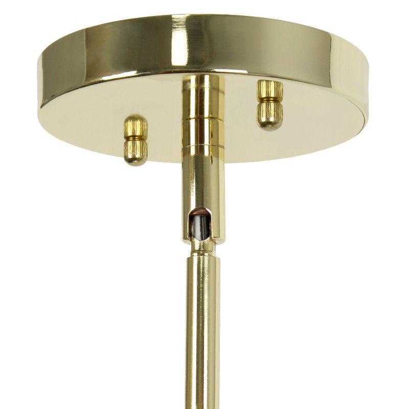 1-Light 5.75" Minimalist Industrial Farmhouse Adjustable Hanging Clear Cylinder Glass Pendant Gold - Lalia Home: UL Listed, Metal Body