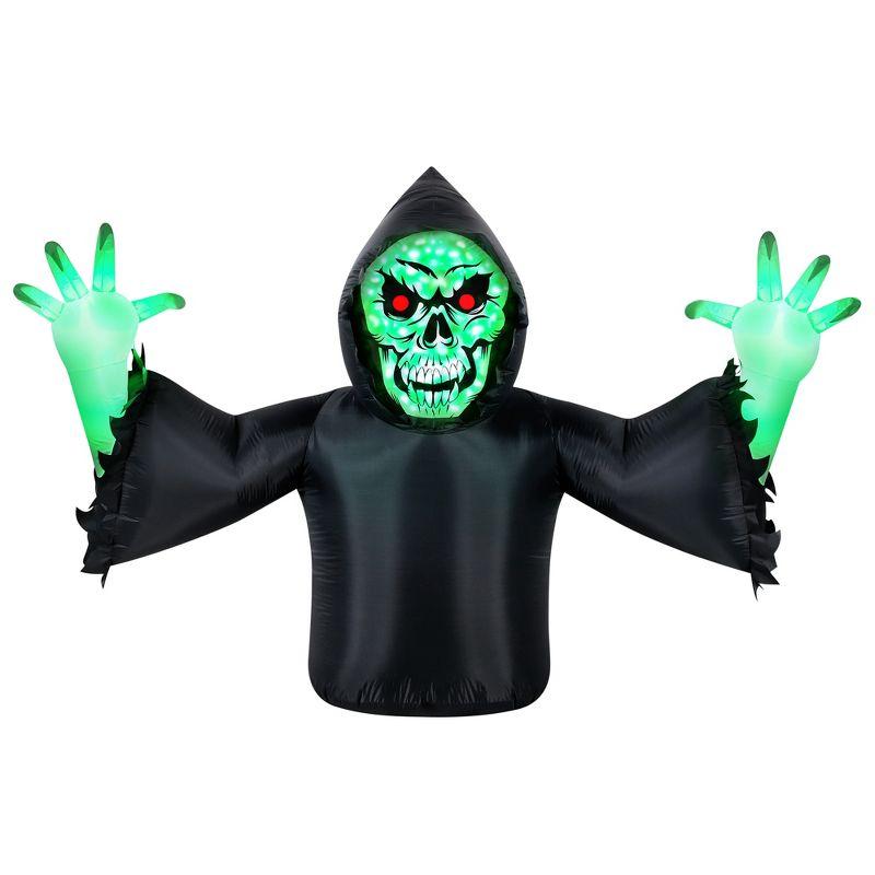 Occasions 7 ft Black Inflatable Reaper with Green Swirling Lights