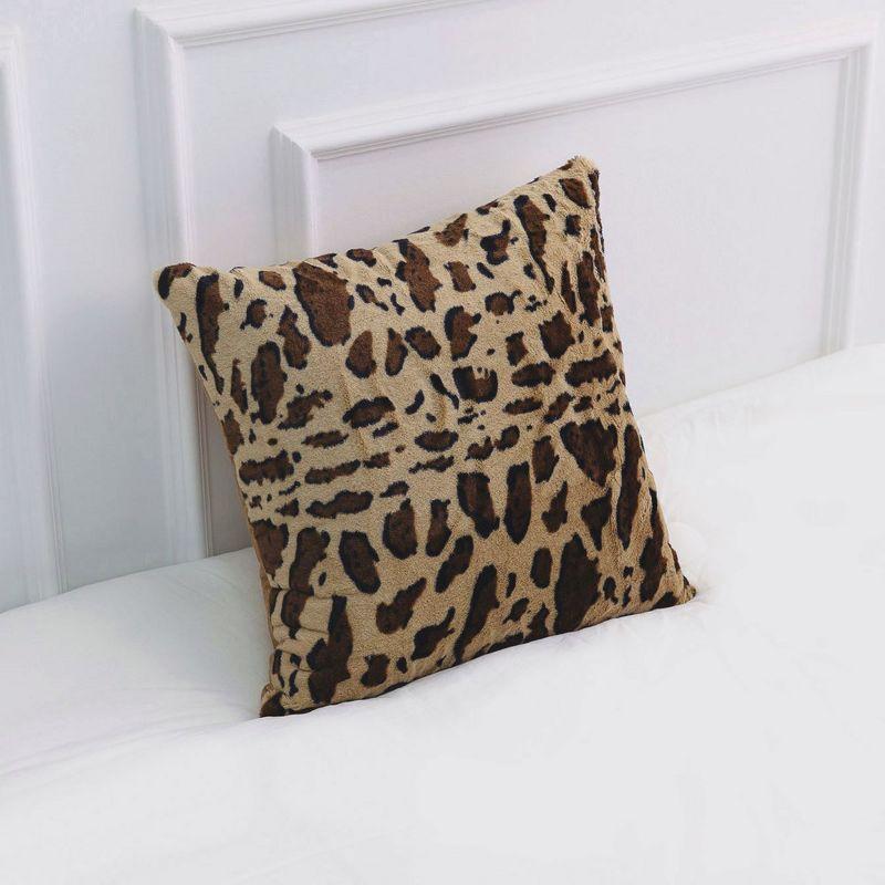 Animal Print Faux Fur Throw Pillow