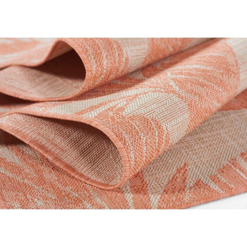 Momeni 6'6"x9' Riviera Grayson Area Rug Coral: Geometric Pattern, Indoor/Outdoor, Low Pile, Polypropylene, Machine Made