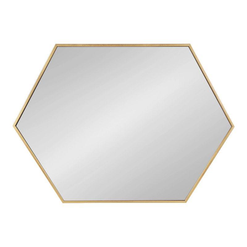 22" x 31" Rhodes Hexagon Wall Mirror Gold - Kate & Laurel All Things Decor