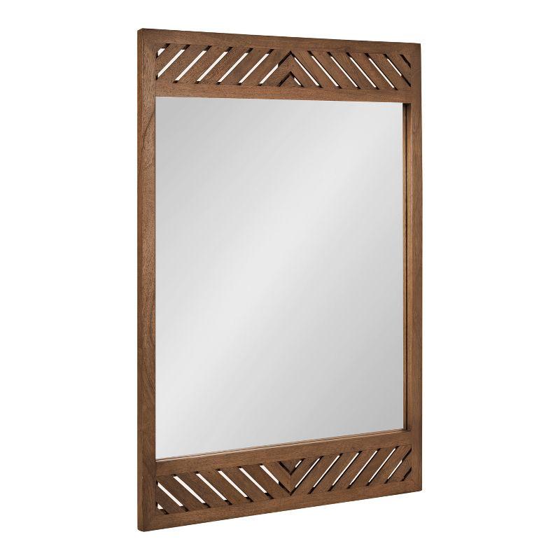 Mezzeta Brown Wood Chevron 24"x36" Rectangular Wall Mirror