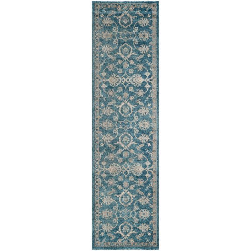 Sofia SOF386 Power Loomed Indoor Runner Rug - Blue/Beige - 2'2"x10' - Safavieh.