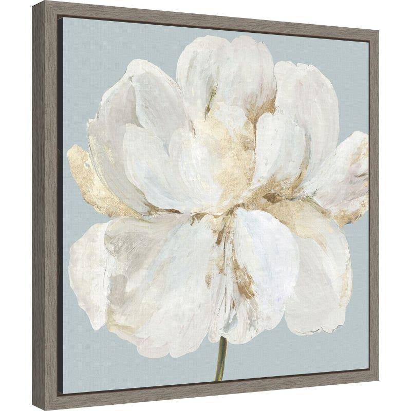 Amanti Art Garden Queen II (White Peony Flower) by Asia Jensen Canvas Wall Art Print Framed 16 x 16-in.