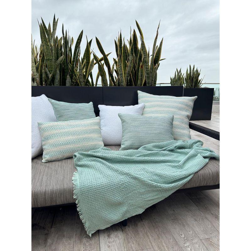 Summer Twist Aqua 16x16 Indoor Outdoor Pillow