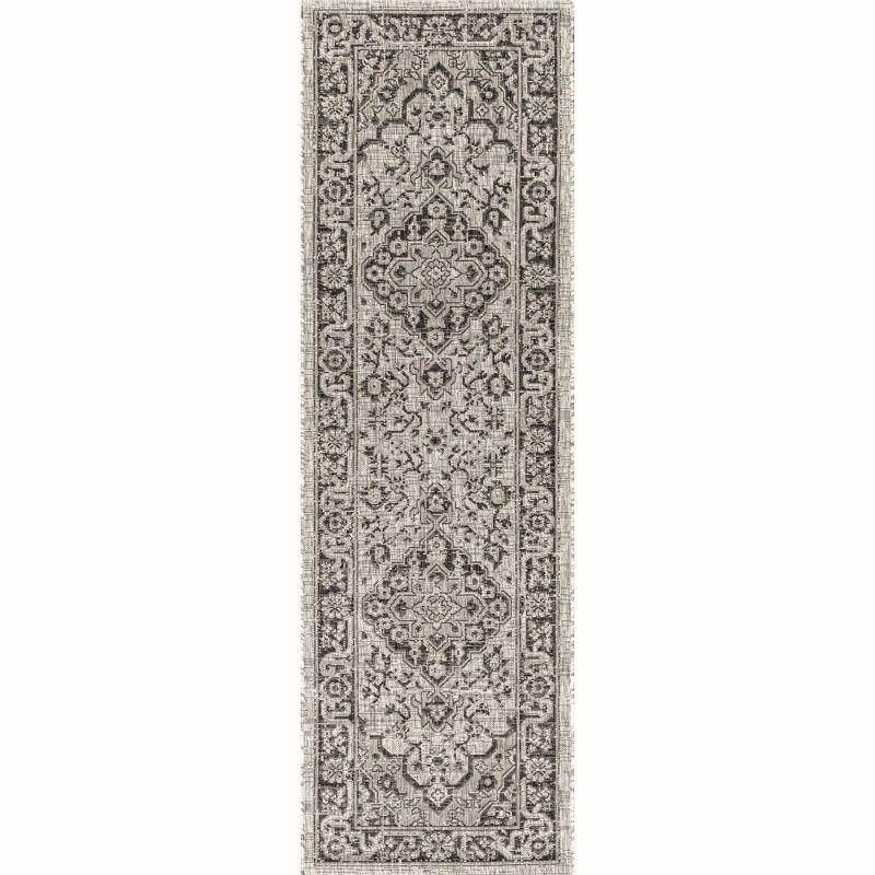 Rozetta Boho Medallion Textured Weave Indoor/Outdoor Area Rug  - JONATHAN Y