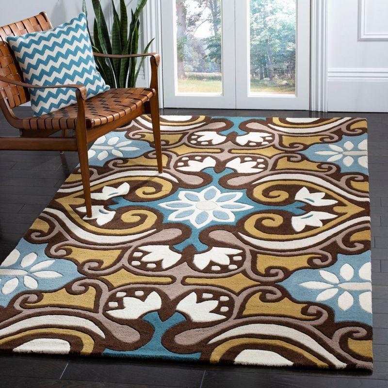 Wyndham WYD327 Hand Tufted Area Rug - Blue/Multi - 4'x6' - Safavieh.