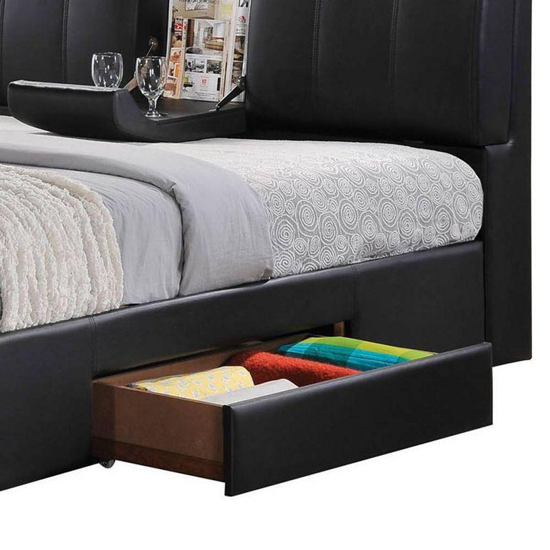 Acme Furniture King Kofi Bed Black Synthetic Leather