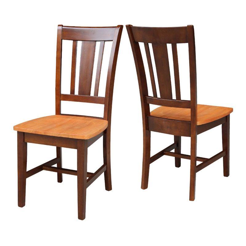 Set of 2 San Remo Splatback Chairs Cinnamon/Espresso - International Concepts: Hardwood Frame, Armless Design