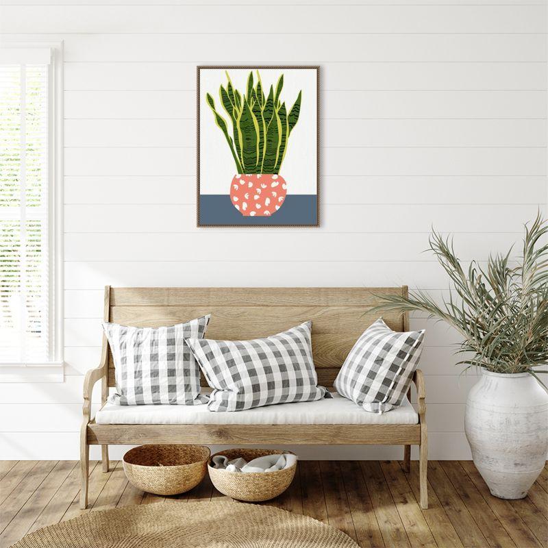 Amanti Art Potted Plant by Jen Bucheli Canvas Wall Art Print Framed 23 x 30-in.