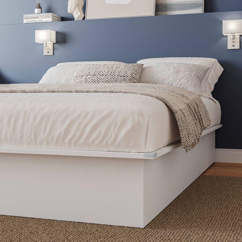 Nexera Full Valere Platform Bed White: Modern Unupholstered, No Box Spring Needed