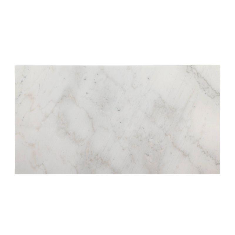 Kelly Clarkson Home Concert Marble Top Dining Table in White and Weathered Espresso