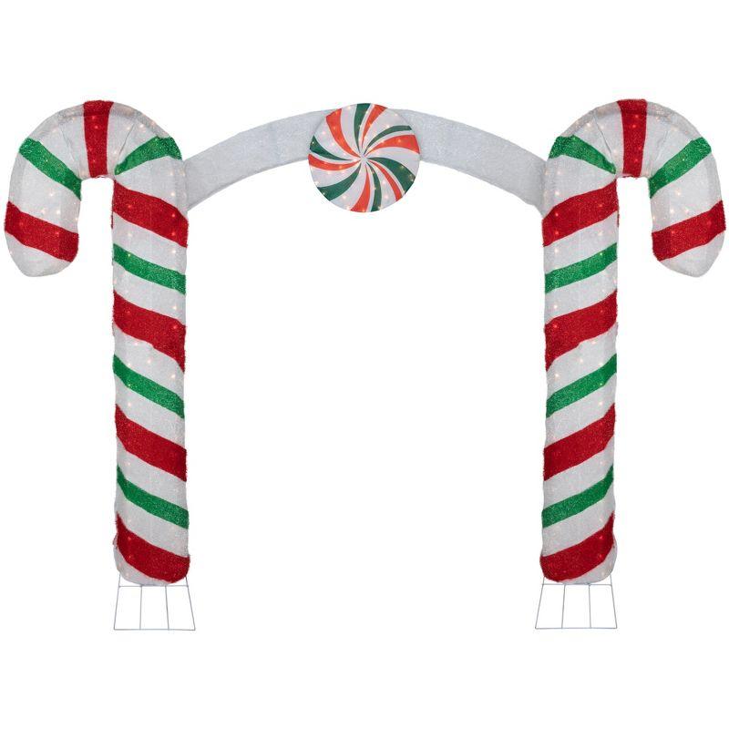 Northlight Seasonal 7' Lighted Double Candy Cane Archway Outdoor Christmas Decoration