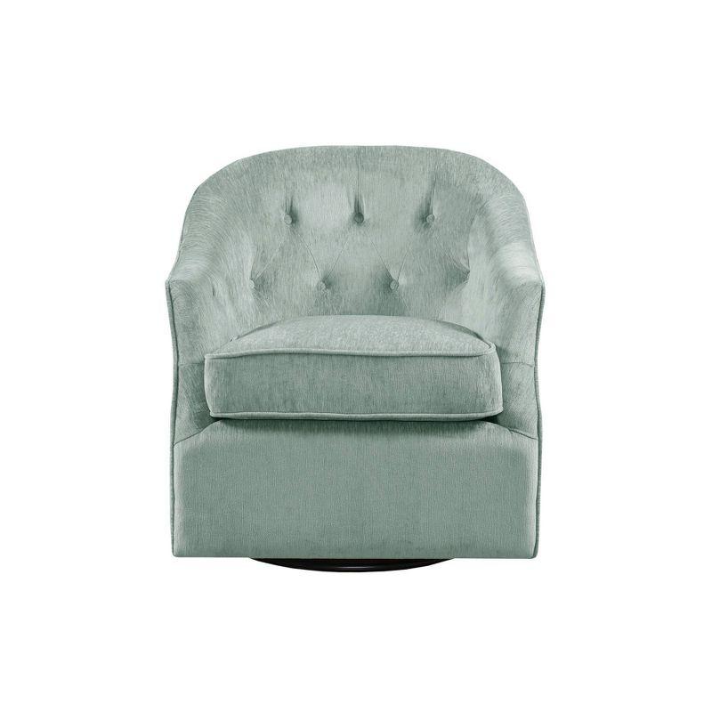 Light Blue Velvet Swivel Club Chair with Wood Frame