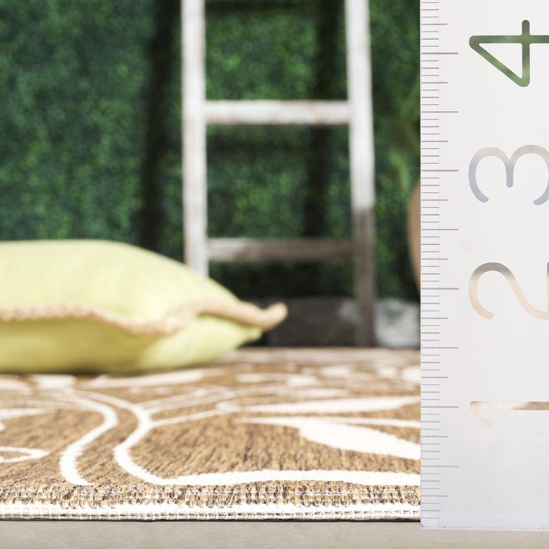 Courtyard CY2961 UV & Stain Resistant Non-Shedding Power Loomed Indoor/Outdoor Area Rug - Brown/Natural - 7'10"x7'10" - Safavieh