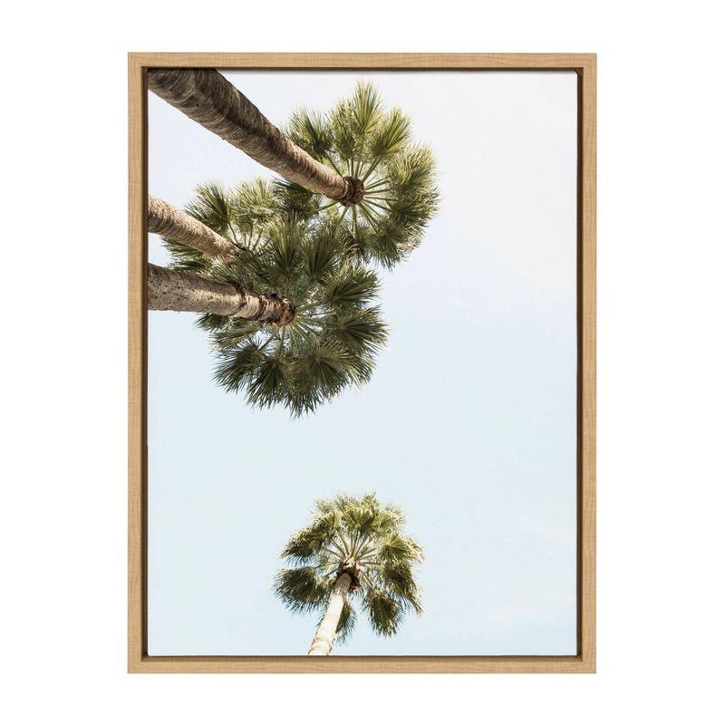 Sylvie Palm Trees Above Natural Framed Canvas Print, 18" x 24"