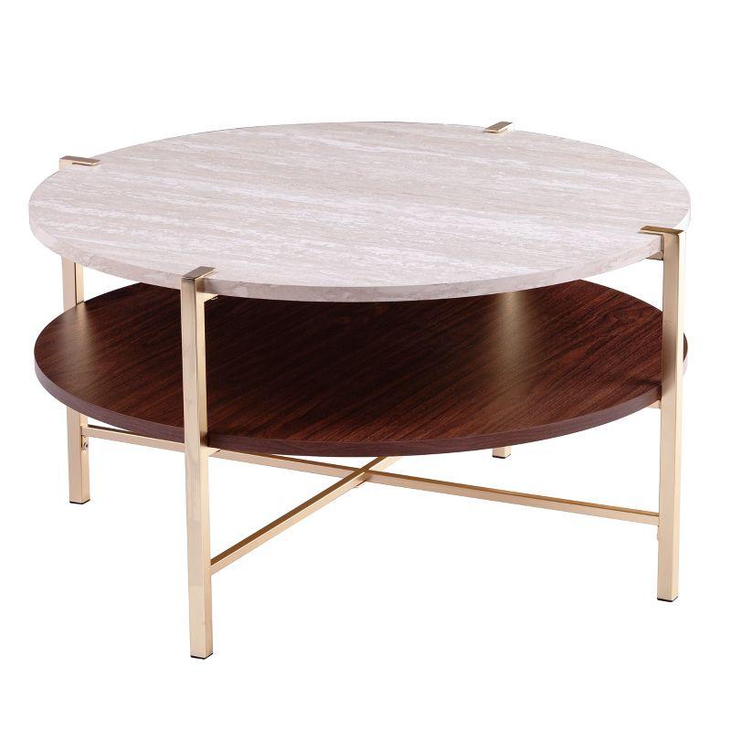 Ardmillan Round Faux Marble Cocktail Table - CK1004990 - Brass - SEI