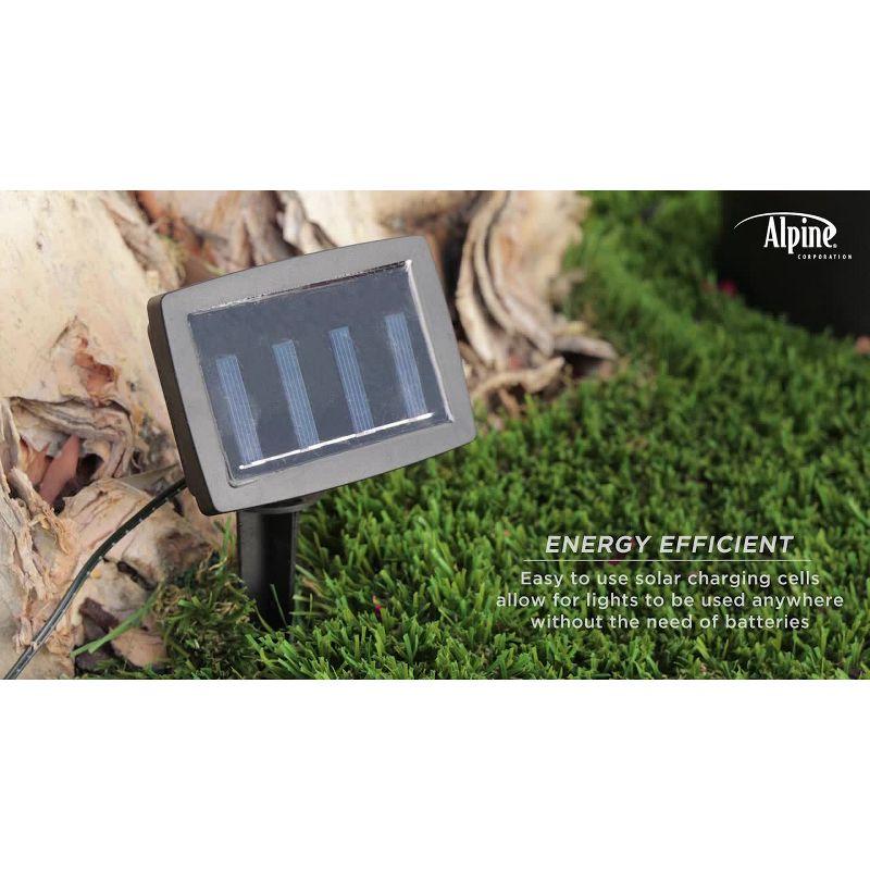 20ct Solar Powered Dual Function Teardrop Integrated LED Bulb String Lights - Black Wire - Alpine Corporation