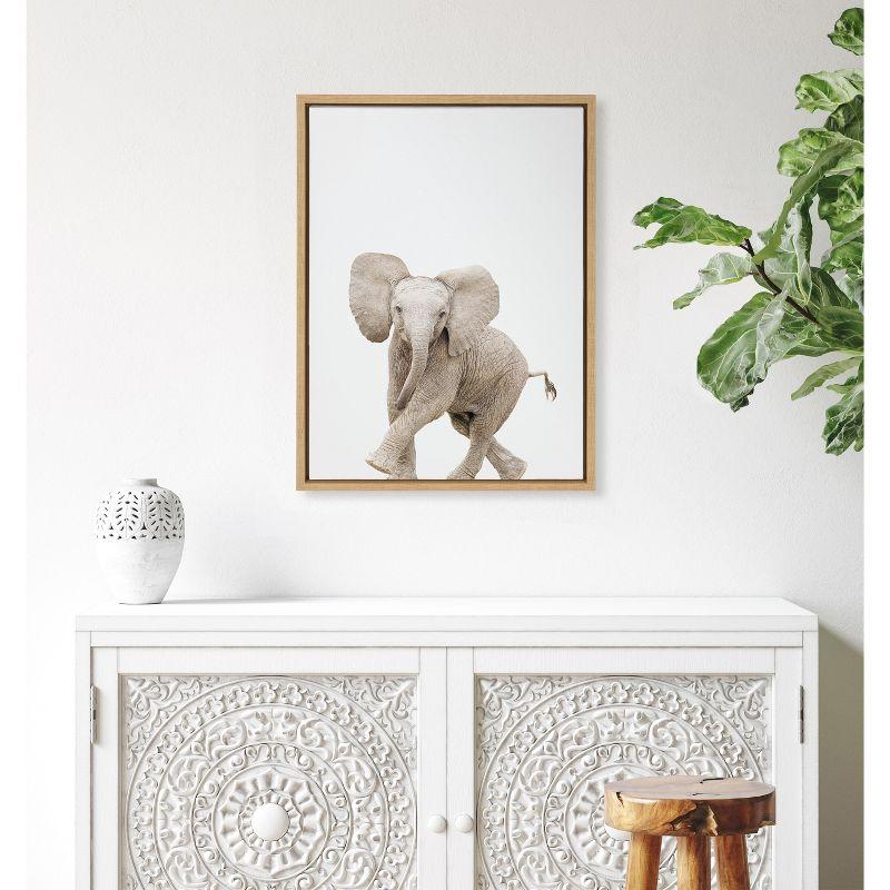 18" x 24" Sylvie Baby Elephant Walk Framed Canvas by Amy Peterson Art Studio - Kate & Laurel All Things Decor