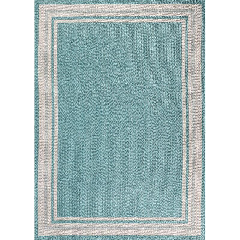 James Modern Border Stripe Indoor/Outdoor Area Rug - JONATHAN Y