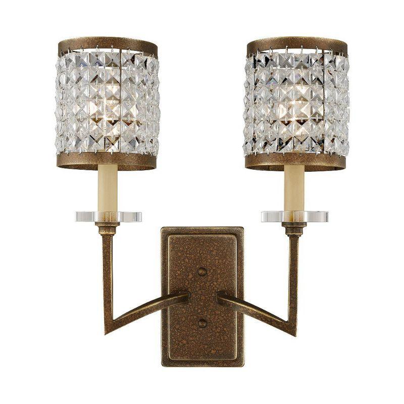 Grammercy Palacial Bronze 2-Light Crystal Sconce