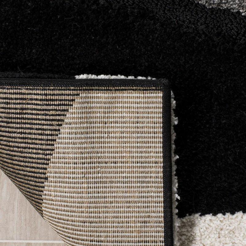 Florida Shag SG475 Power Loomed Indoor Area Rug - Grey/Black - 6'x9' - Safavieh