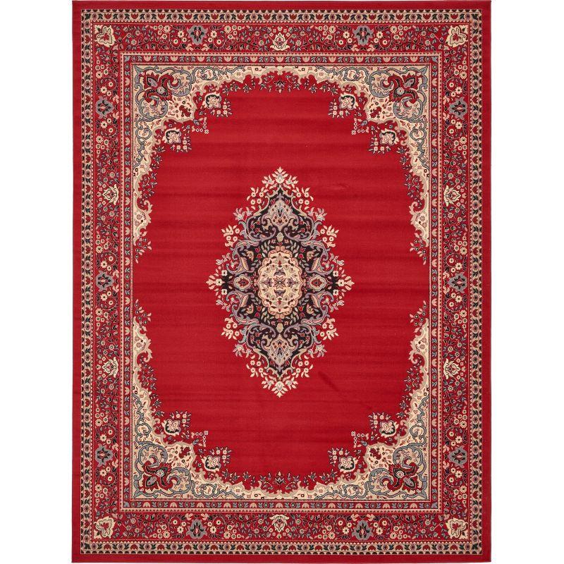 Unique Loom Reza Collection Area Rug - Washington (10'  x 13' 1" Rectangle Red/Black)
