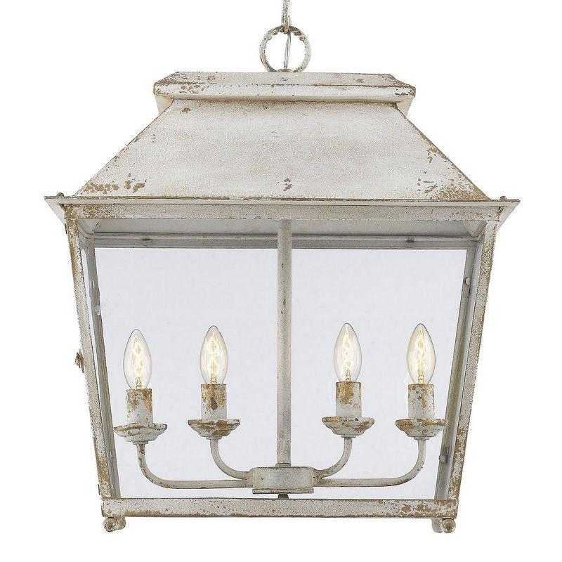 Golden Lighting Abingdon 4-Light Pendant in Antique Ivory with Clear Glass