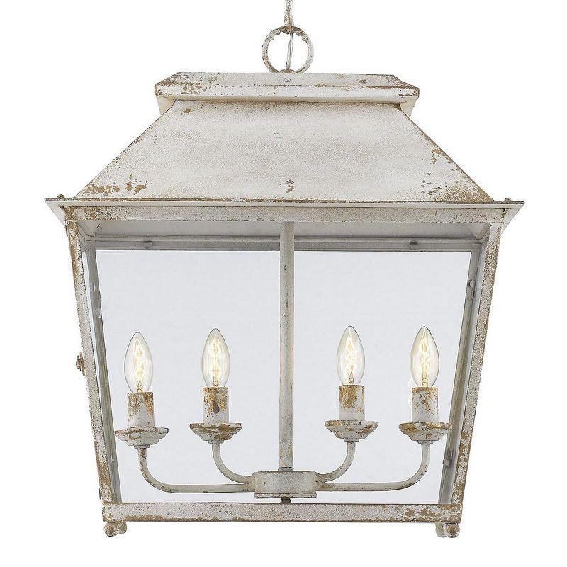 Antique Ivory Glass 4-Light Pendant Lantern