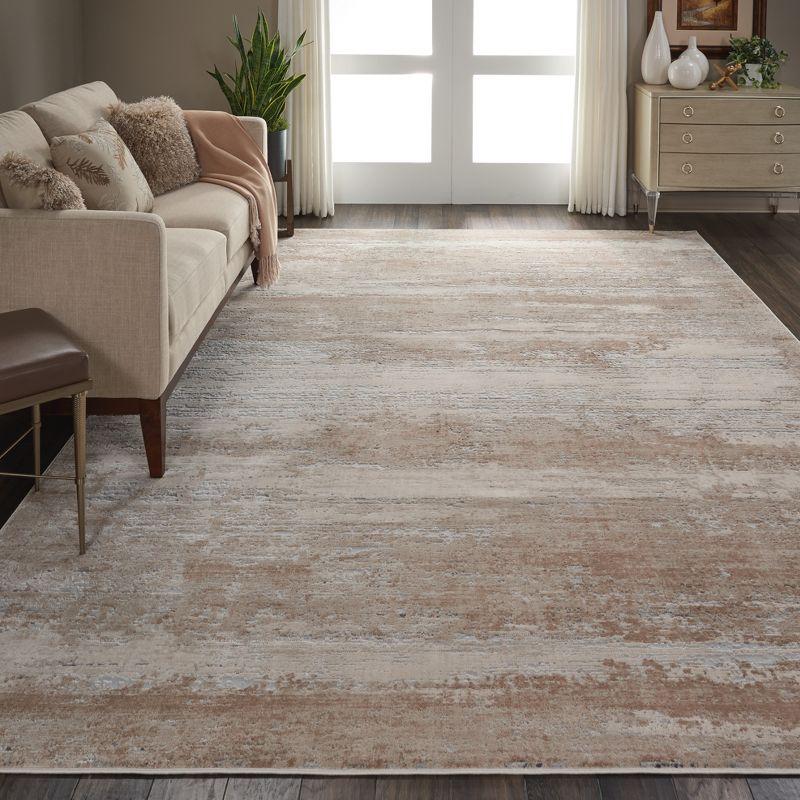 Modern Abstract Gray 7'10" x 10'6" Synthetic Area Rug