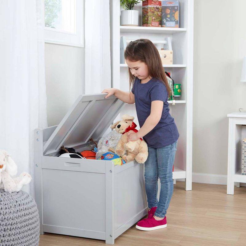 Melissa & Doug Wooden Toy Chest - Gray