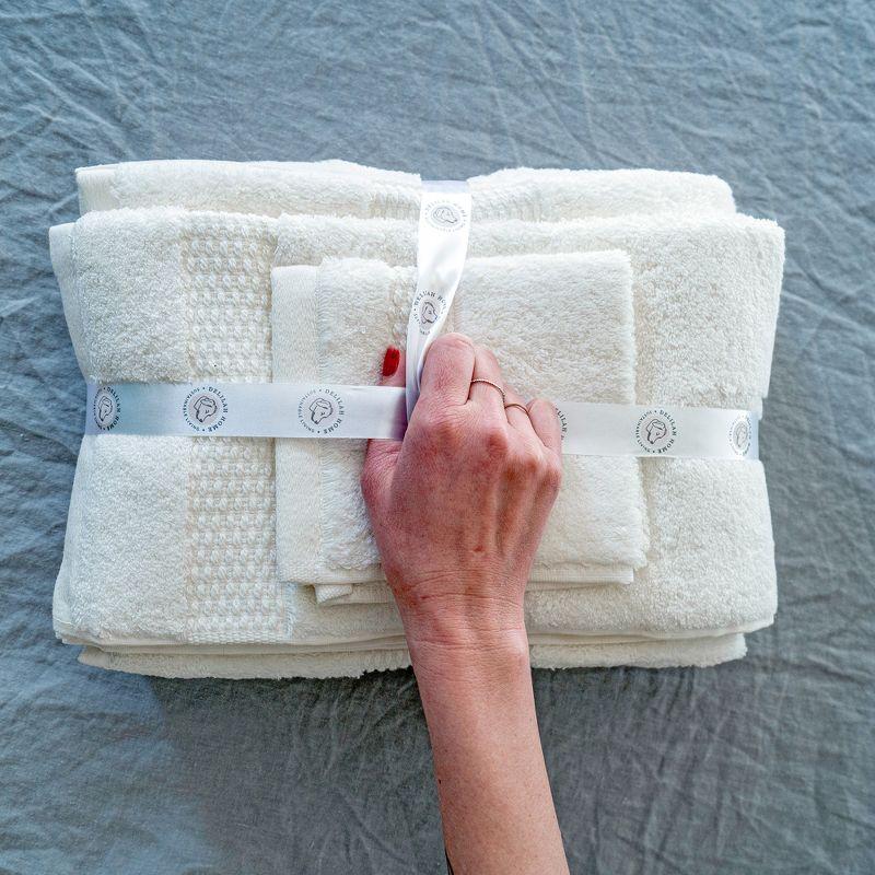Delilah Home 100% Organic Cotton Towels, 6 piece set (2pcs 13x13,  2pcs 16x30, 2 pcs 30x54)