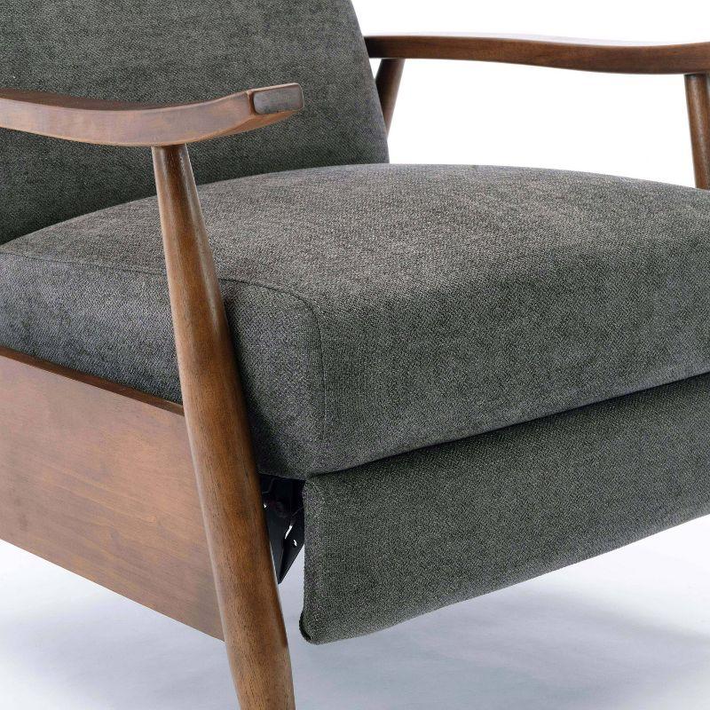 Comfort Pointe Soren Press-Back Recliner Charcoal: Upholstered Polyester, Wood Frame, Foam Fill, Spot Clean