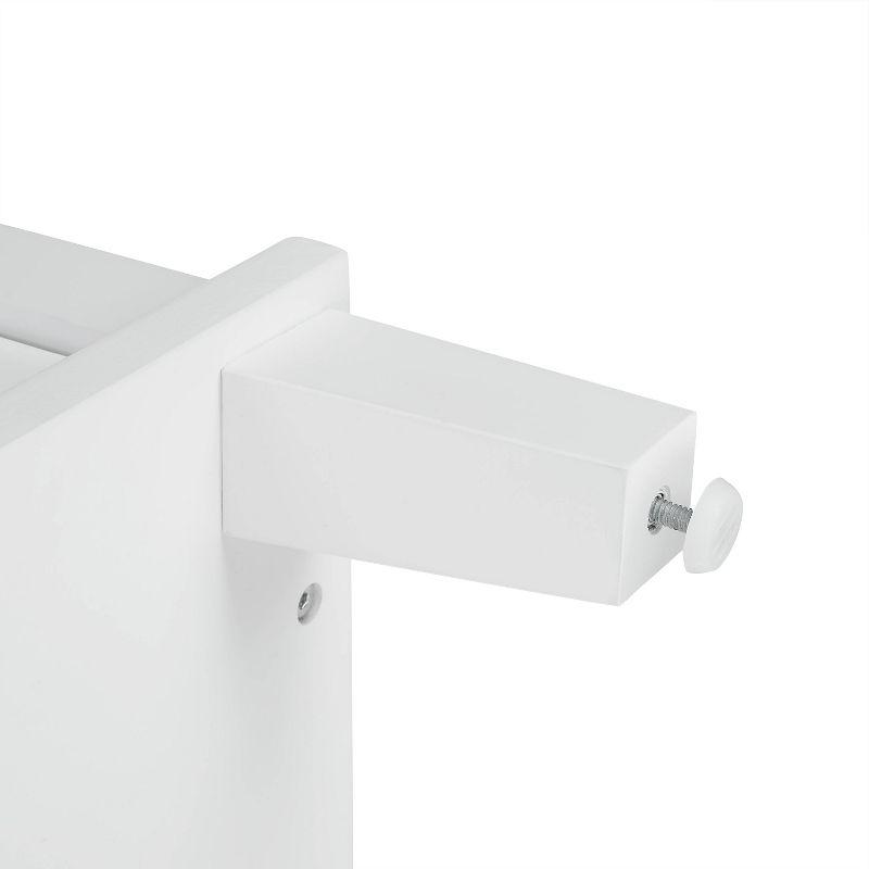 Cora Drop Leaf Kitchen Island White/Natural - Crosley: Adjustable Storage, Towel Bar, Seating Space