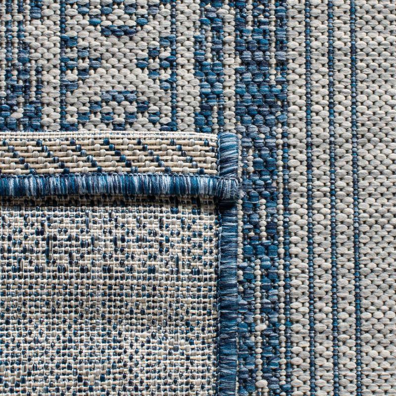 Courtyard CY8061 Power Loomed Indoor and Outdoor Area Rug - Navy/Grey - 4'x5'7" - Safavieh