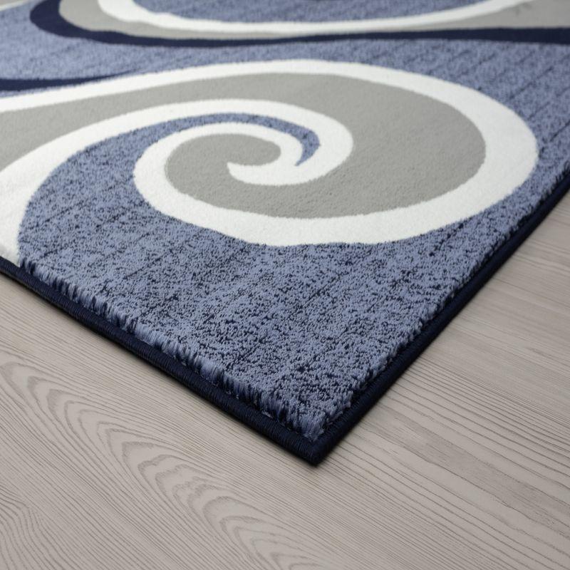 Luxe Weavers Contemporary Abstract Geometric Swirl Area Rug, Blue 5x7