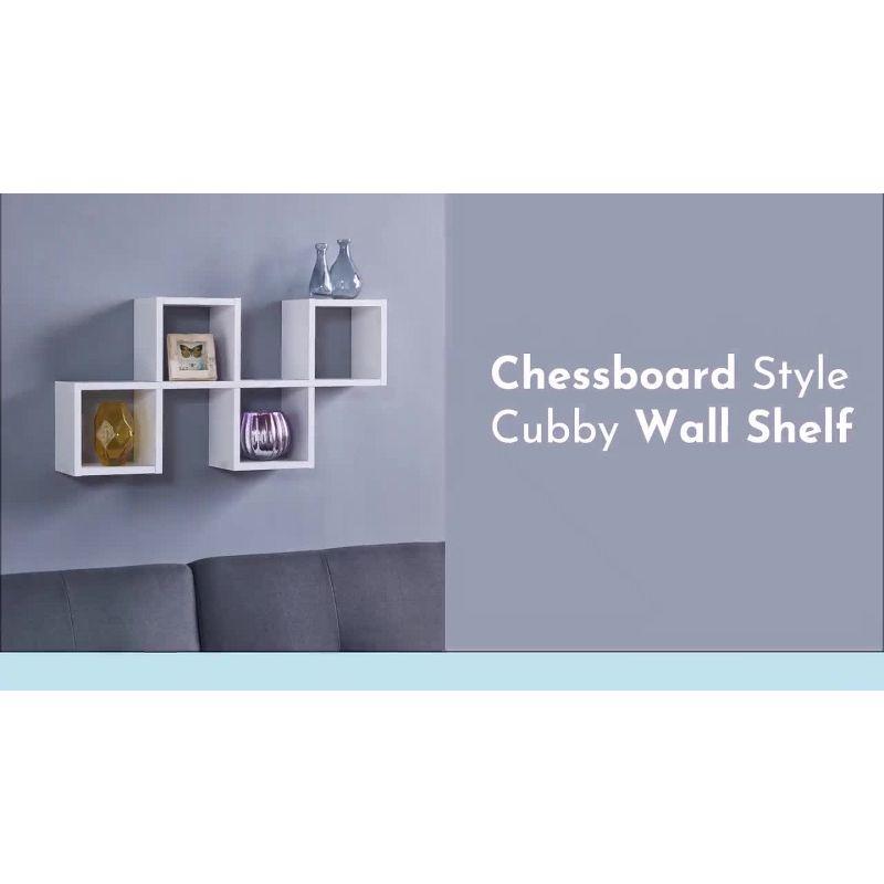 30" x 15.25" Cubby Chessboard Wall Shelf White - Danya B.