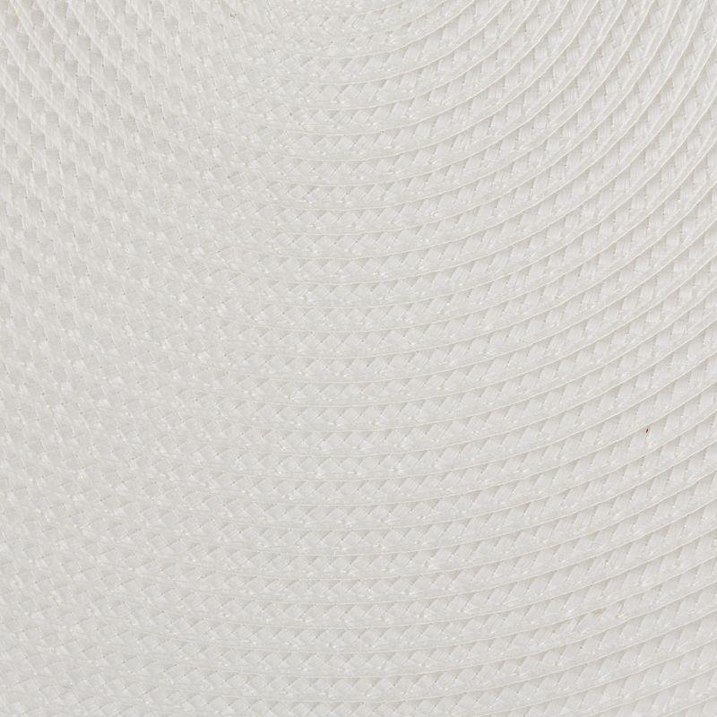 DII Solid Woven Placemat Set 6 Piece, White, 15" Dia