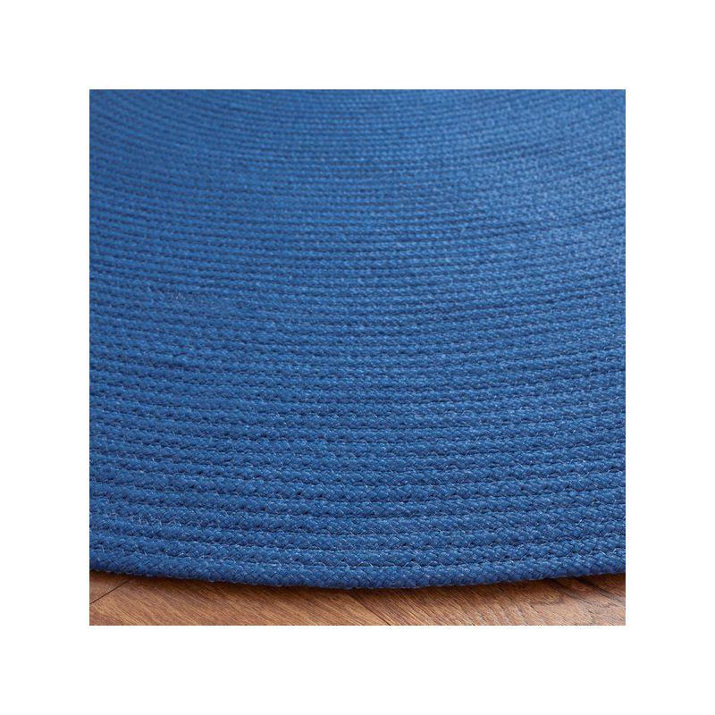 Braided BRD402 Hand Woven Area Rug - Blue - 3' round - Safavieh.