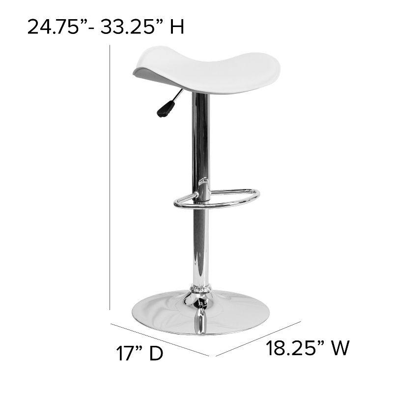 Flash Furniture Contemporary Vinyl Adjustable Height Barstool with Wavy Seat and Chrome Base