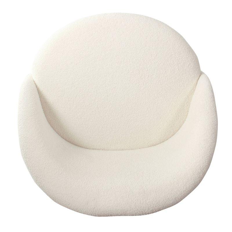 Modern Faux Shearling Accent Chair Cream - HomePop