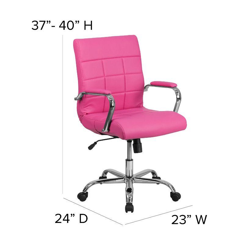 Flash Furniture Mid-Back Vinyl Executive Swivel Office Chair with Chrome Base and Arms