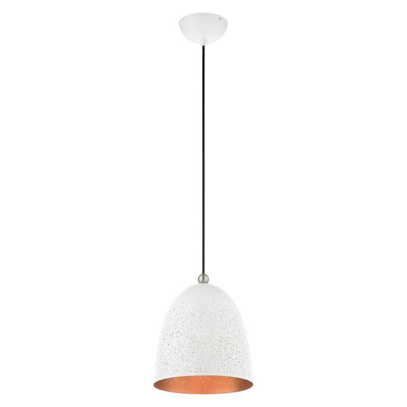 Livex Lighting Arlington 1 - Light Pendant in  White/Brushed Nickel