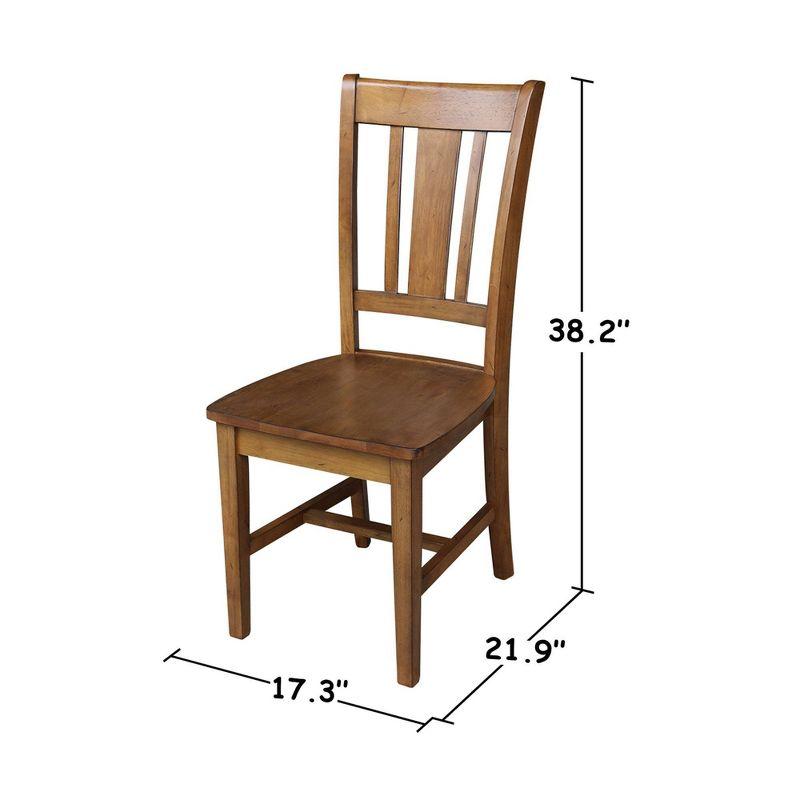 Set of 2 San Remo Splatback Chairs Pecan - International Concepts: Solid Wood, Unupholstered
