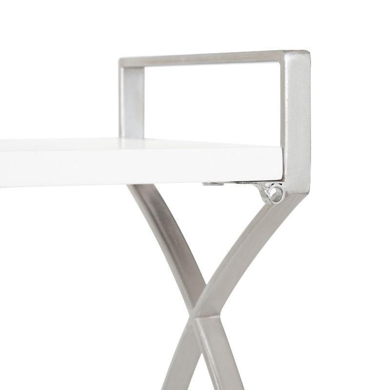 Arietta 3-Tier White and Silver Metal Wall Shelf